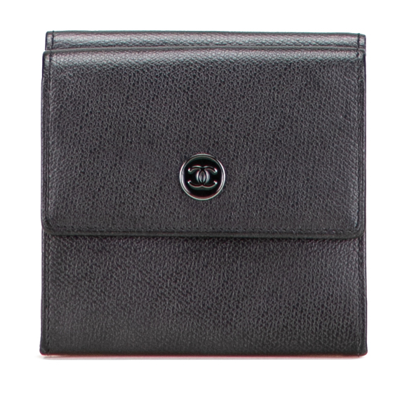 Pre-Loved Chanel Grained Calfskin CC Button Flap Trifold Wallet - Picture 1 of 11